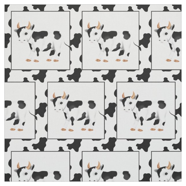 Country Cow Muster Pima Baumwollgewebe Stoff (Muster)