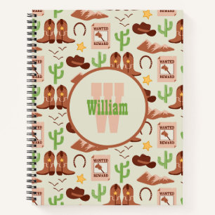 Country Cowboy Boots Stick Horse Wüste Western Notizbuch