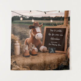 Country Cowboy Pferd Schwangerschaft Ankündigung Wandteppich