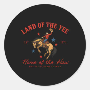 Country Cowboy Rodeo Patriotisch USA Western Land Runder Aufkleber