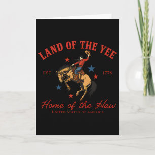 Country Cowboy Rodeo Patriotisches USA Western Lan Karte
