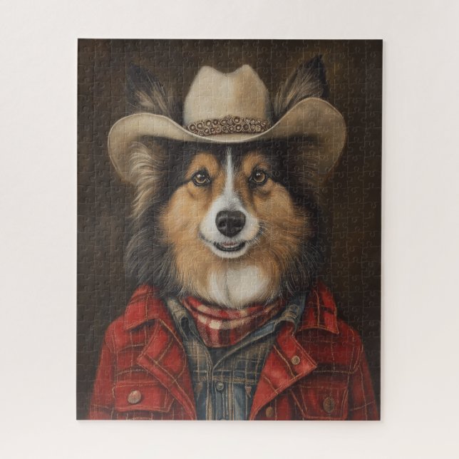 Country Cowboy Shetland Sheepdog | Sheltie (Vertikal)