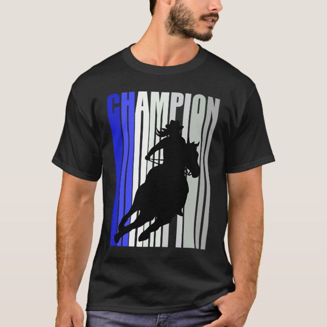 Country Cowgirl Champion Horse Riding Barrel Racin T-Shirt (Vorderseite)