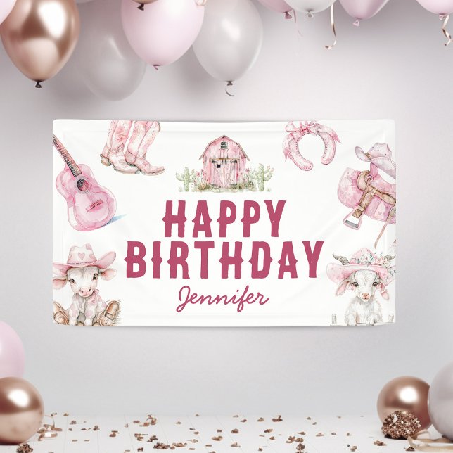 Country Cowgirl Happy Birthday Banner (Von Creator hochgeladen)
