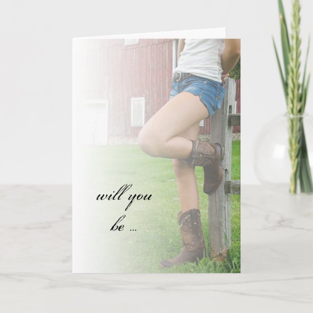 Country Cowgirl Serez-Vous Ma Carte Bridesmaid (Devant)
