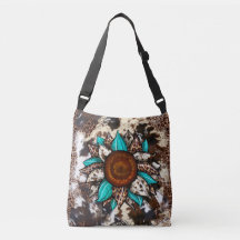 Country cowhid Leopard Print Türkis Blume