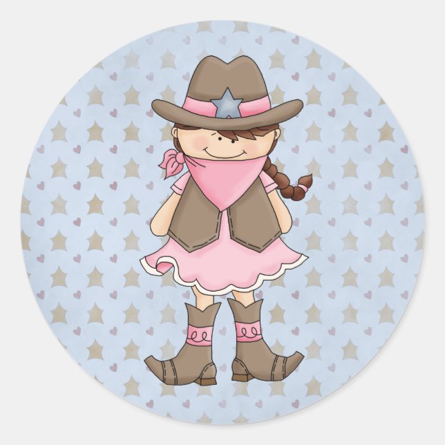 Country Cowpoke Fun Cowgirl Stickers (Vorderseite)
