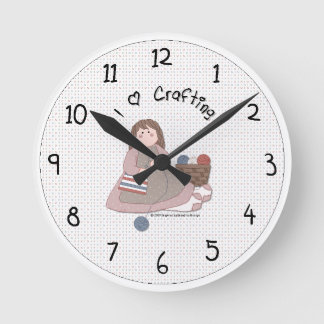 Country Crafting Wall Clock Runde Wanduhr