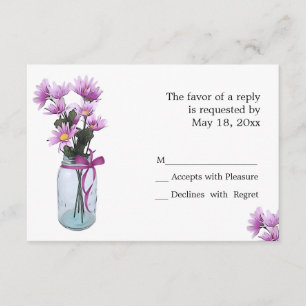 Country Daisies Mason Jar - RSVP Cards Karte