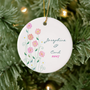 Country Daisies Niedlich Wedding Keepake Keramik Ornament