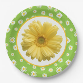 Country Daisy Muster Green Pappteller
