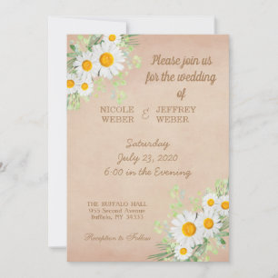 Country Daisy Spring Rustikale Blume Hochzeit Einl Einladung