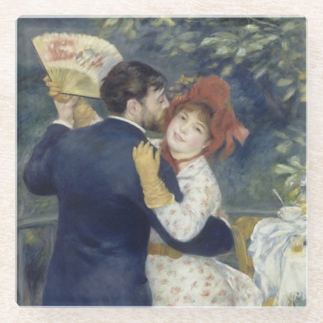 Country Dance - Renoir Impressionist Malerei Glasuntersetzer (Vorderseite)