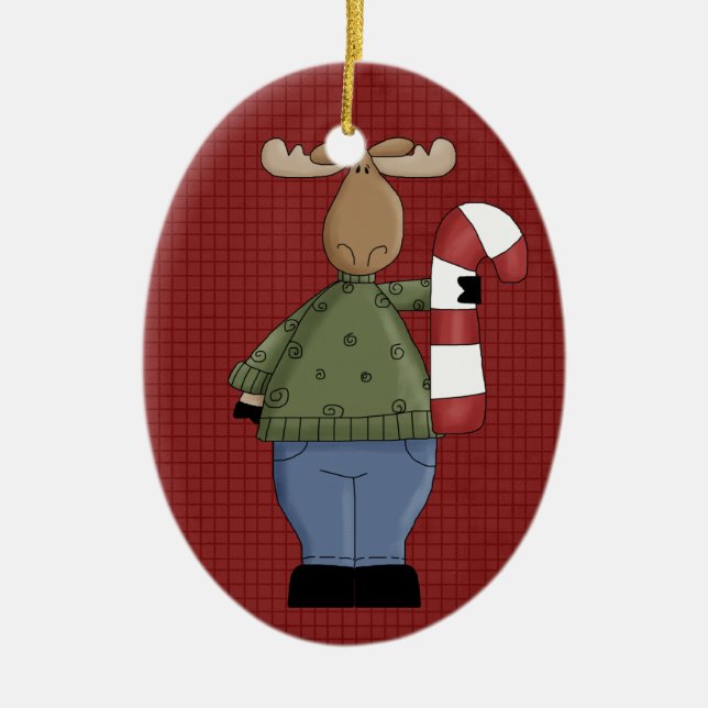 Country Elche Keramik Weihnachtsschmuck (Vorne)