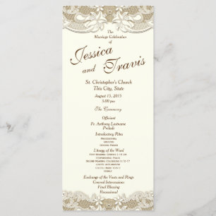 Country Elegance Burlap Floral Wedding Programme