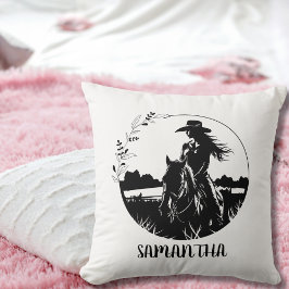 Country Elegant Horse Cowgirl Western Equestrian Kissen