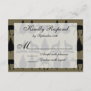 Country Elve Wildlife Wedding RSVP Cards Karte