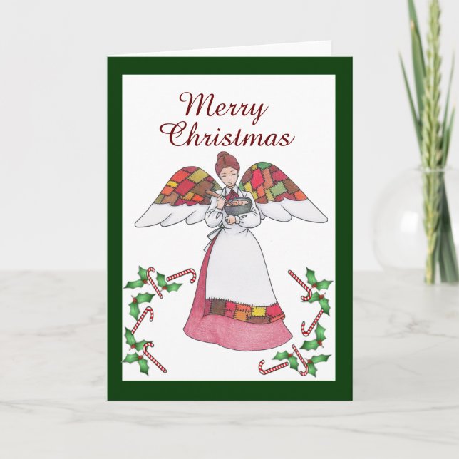 Country Engel Weihnachtskarte Feiertagskarte (Vorderseite)