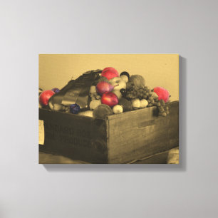 Country Fair Fruit Prize Sepia teilweise Farbe Leinwanddruck