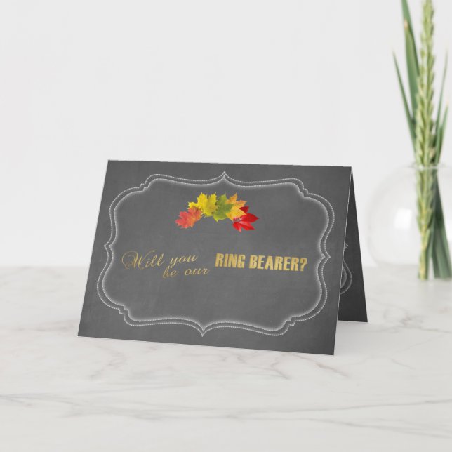 Country Fall Chalk werden Sie unser RING BEARER Einladung (Vorderseite)
