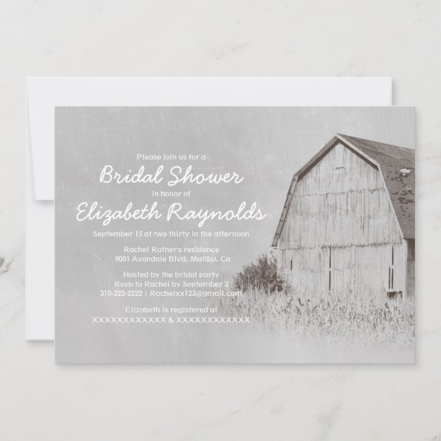Country Farm Bridal Dusche Einladungen (Vorderseite)