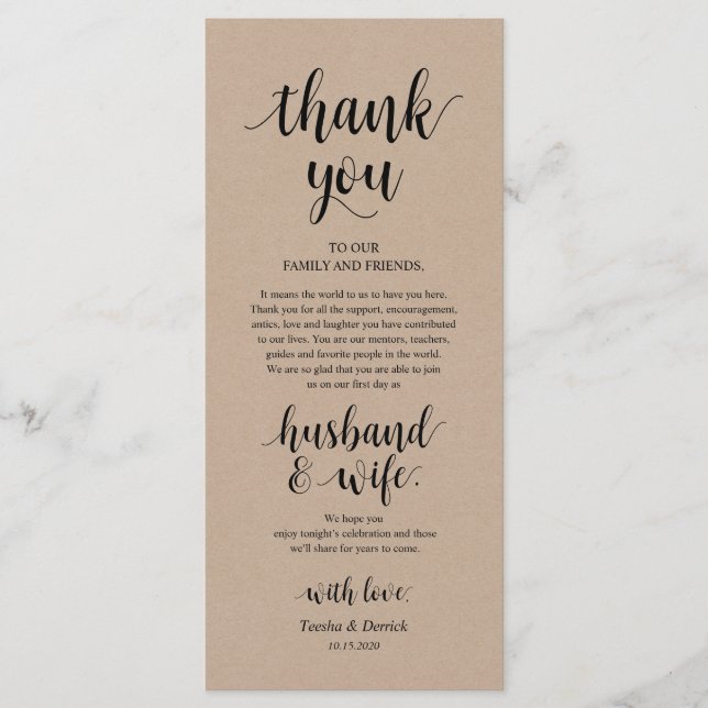 Country Farm Kraft, Place Setting Merci Cartes (Devant)