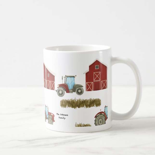 Country Farm Life Traktor Hay Bales Kaffeetasse (Rechts)