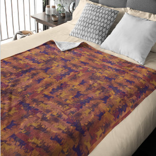 Country Farm Pferde Brownish Fleecedecke
