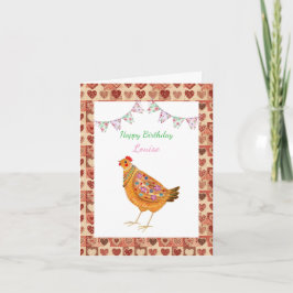 Country Farm Style Niedliches Huhn Custom Geburtst Karte