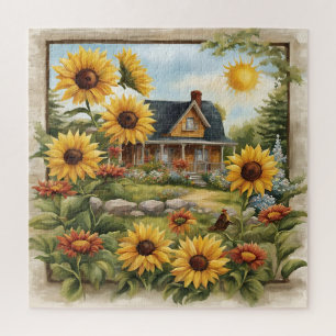 Country Farmhouse Dreamy Golden Sonnenblumen