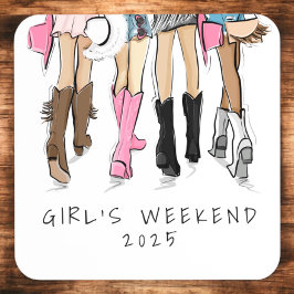 Country Fashion Cowboy Boots Girl's Weekend Custom Getränkeuntersetzer