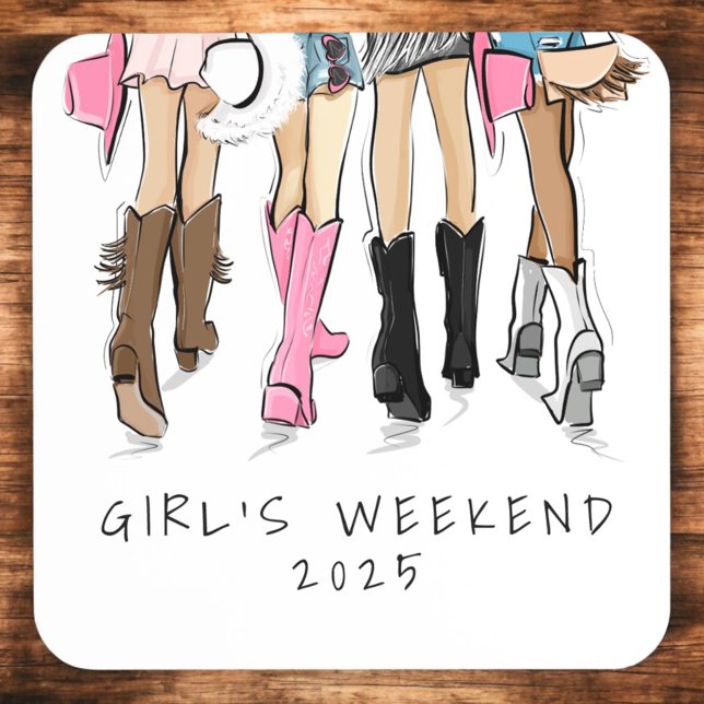 Country Fashion Cowboy Boots Girl's Weekend Custom Getränkeuntersetzer (Von Creator hochgeladen)