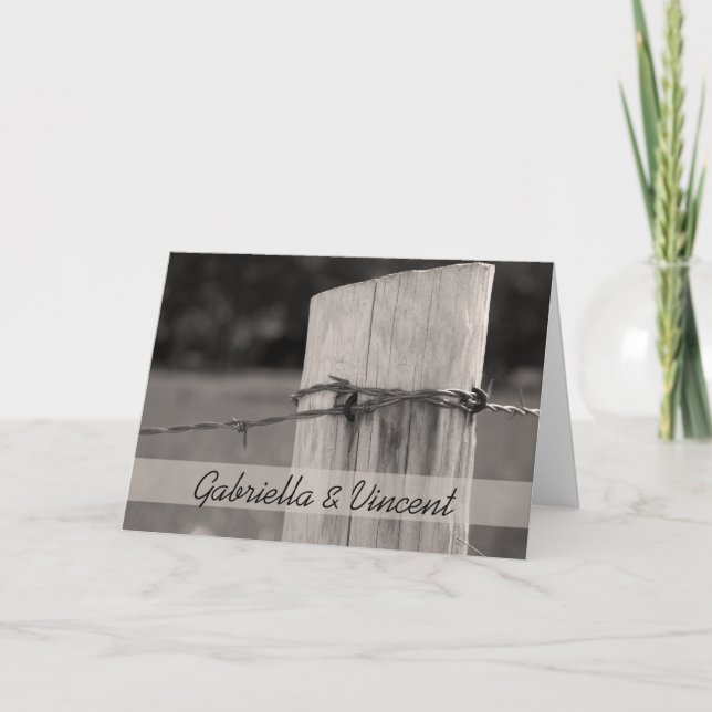 Country Fence Post Country Ranch Hochzeit Einladung (Vorderseite)