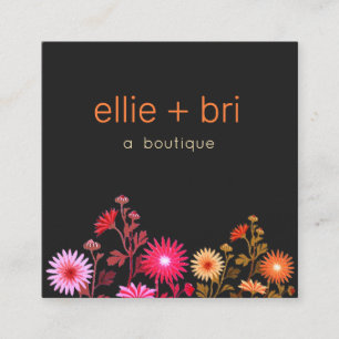 Country Floral Boho Boutique Stylist Quadratische Visitenkarte