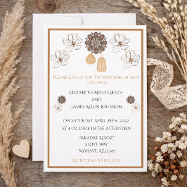 Country Floral Boho Hochzeitseinladung Einladung
