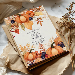 Country Floral Pumpkin Scrip Hochzeit Einladung