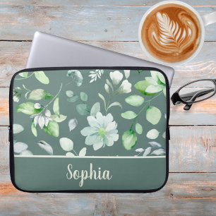 Country Floral Sage Green Signature Laptopschutzhülle