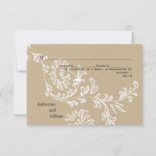 Country Floral Wedding RSVP (Vorderseite)