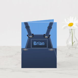 Country Folk Blue Overalls Custom Karte