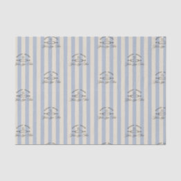 Country French Blue Strip Bakery Logo Business Seidenpapier