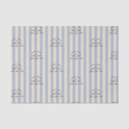 Country French Blue Strip Bakery Logo Business Seidenpapier
