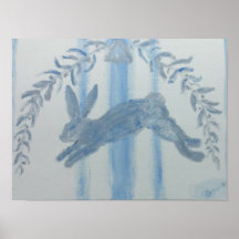 Country French Bunny Rabbit Art Print Poster