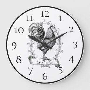 Country French Rooster Bauernhof Wohngestaltung Gr Große Wanduhr