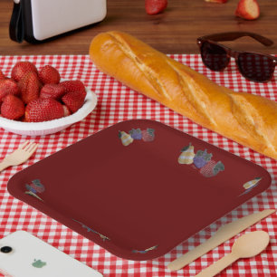 Country Frucht Cranberry gefärbt Pappteller