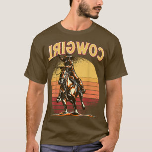 Country Funny Reverse Cowgirl Retro T-Shirt