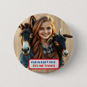 Country Gals Farm Lady für Trump/Vance Button
