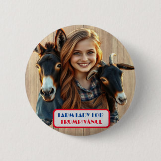 Country Gals Farm Lady für Trump/Vance Button