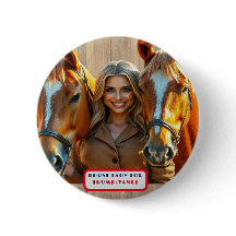 Country Gals Horse Lady für Trump/Vance Button