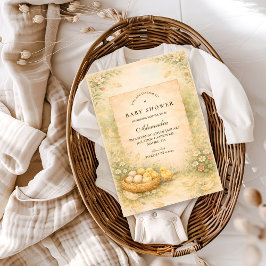 Country Garden Chicks Baby Shower Einladung
