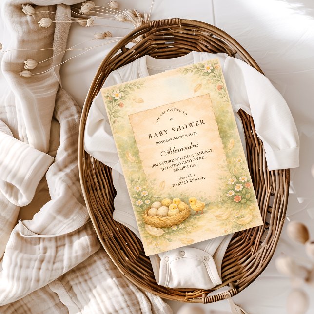 Country Garden Chicks Baby Shower Einladung (Von Creator hochgeladen)